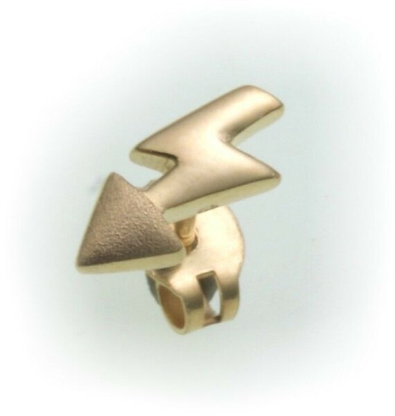 Herren Ohrringe Stecker echt Gold 333 Pfeil Blitz 8 karat teilmatt Qualität Neu