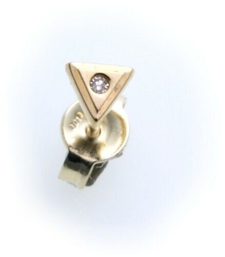Herren Ohrringe Stecker echt Gold 585 Brillant Diamant 0,01 ct Gelbgold 14 karat