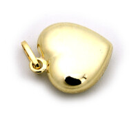 Neu Anhänger Herz 3 dimensional diamantiert 585 14 karat Gold Damen Gelbgold Top