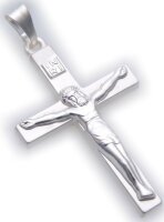 Neu Anhänger Kreuz mit Jesus echt Silber 925 36mm...