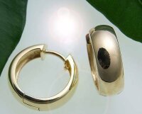 Neu Damen Ohrringe Klapp Creolen Gold 333 gewölbt schwer 16 mm Gelbgold 8 karat