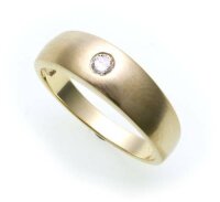 Damen Herren Ring Brillant 0,10ct echt Gold 585 teilmat...