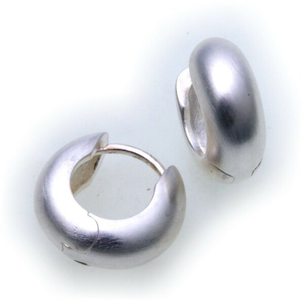 Ohrringe Klapp Creolen echt Silber 925 Sterlingsilber 13 mm Klappcreolen