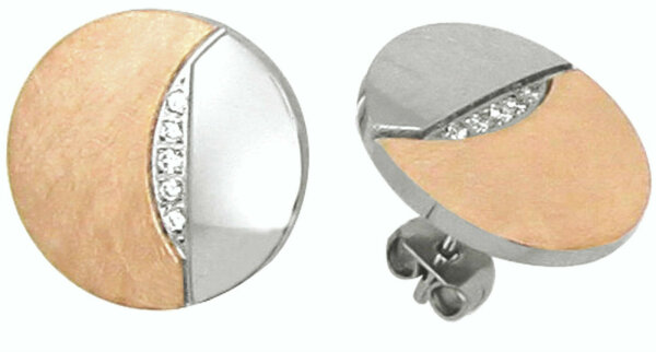 Ohrringe Stecker Edelstahl Zirkonia IPR rose Gold Ohrstecker Hardwear Landmesser
