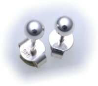 Ohrringe Stecker Kugel 3mm echt Silber 925 Sterlingsilber Ohrstecker rund Unisex